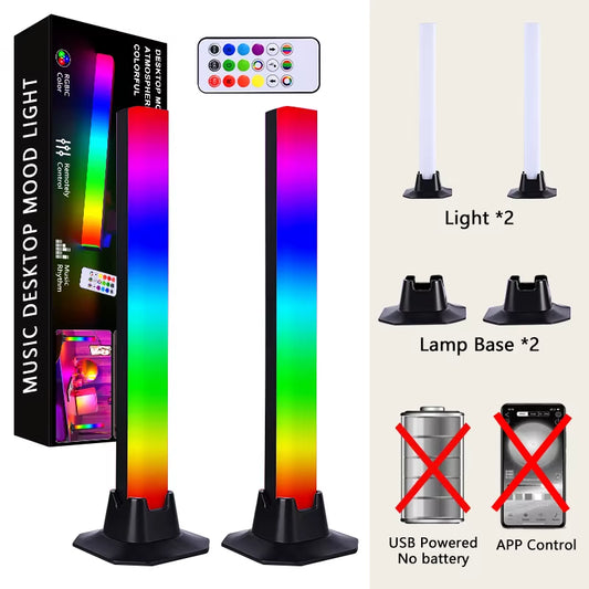 RGB LED Desktop Floor Lamp Light Bars Night Light Music Rhythm Atmosphere Lights Backlight for Gaming TV Room Decoration Lamp